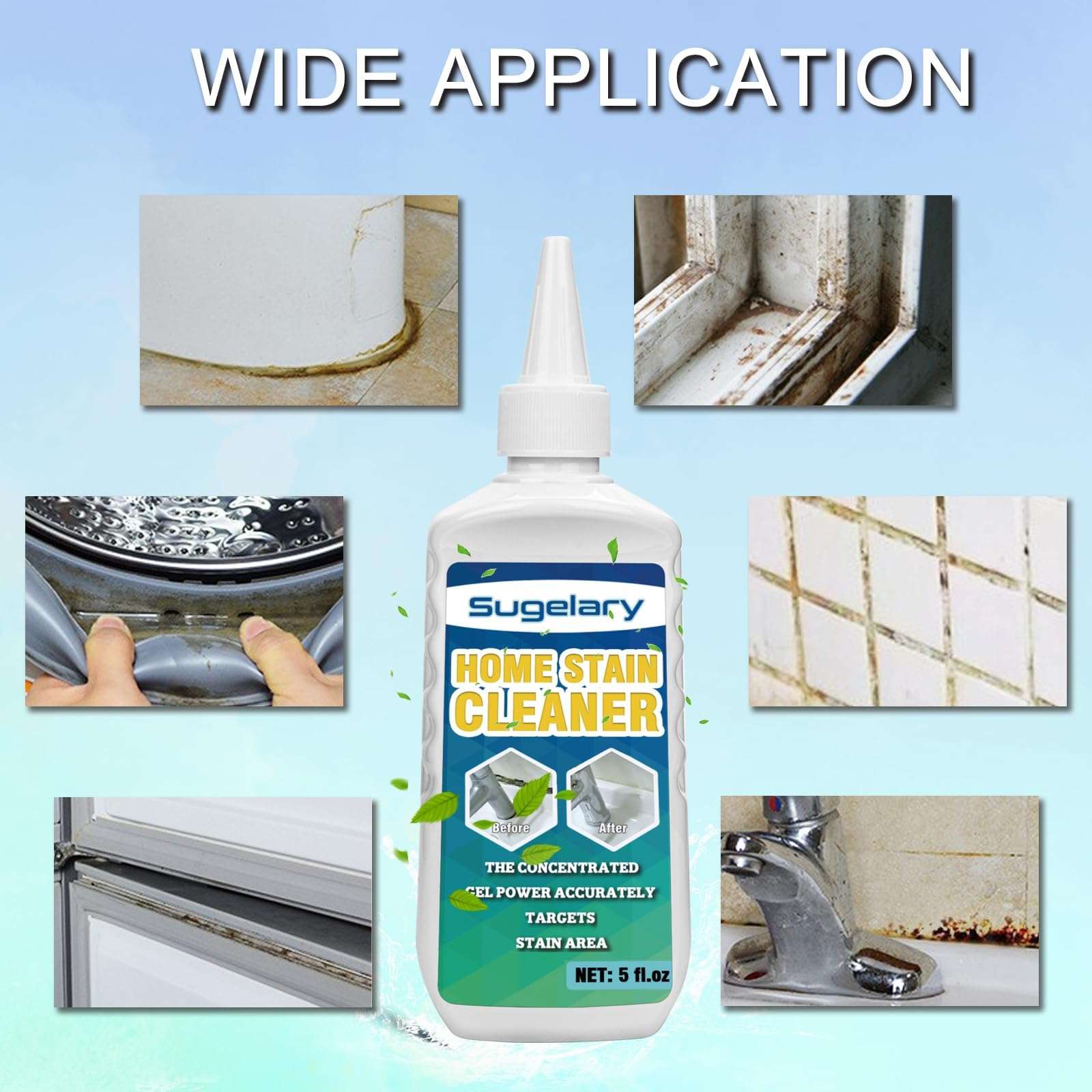Solaray Mold Remover Gel, Household Washing Machine Cleaner for Washing Machine and Refrigerator Strips, Best Grout Cleaner for Home Sink, Kitchen and Bathroom (1 Pack)