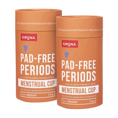 Sirona Reusable Menstrual Cup for Women with Pouch | Ultra Soft Odour & Rash Free | 100% Medical Grade Silicone | No Leakage | Protection for Up to 8-10 Hours | US FDA Registered - Medium (Pack of 1)