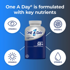 One A Day Men’s 50+ Healthy Advantage Multivitamin, Multivitamin for Men with Vitamins A, C, E, B6, B12, Calcium and Vitamin D, Tablet, 200 Count