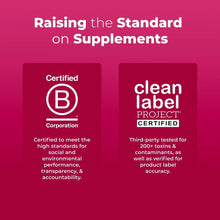Certified B Corporation and Clean Label Project certified badge graphic