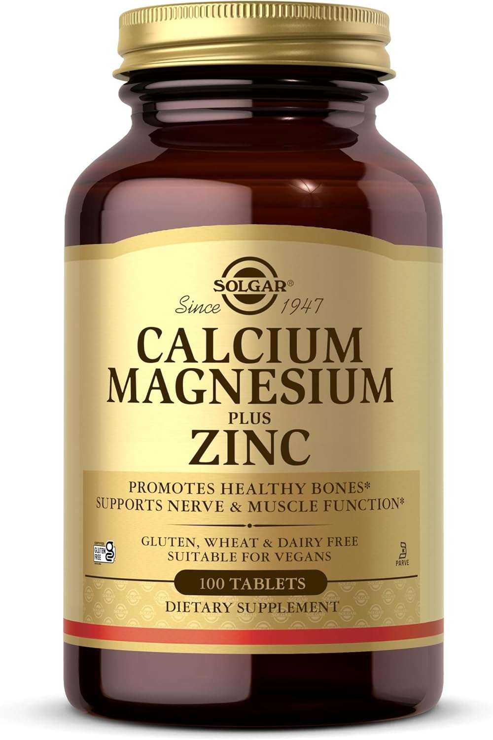 Solgar Calcium Magnesium Plus Zinc Tablets, 100 Count