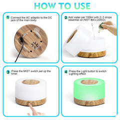Essential Oil Aroma Diffuser 700ml, Upgraded Aromatherapy Diffuser with 4 Timer and 7 Color Lights, Cool Mist Humidifier with Auto Shut-off Function, Diffuser for Home Bedroom Office