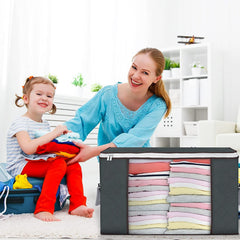 3 Pieces Large Capacity Sized Bags, Clothes Storage Bag Organizers, Foldable, Durable and Space Saver with See-Through Window and Carry Handles