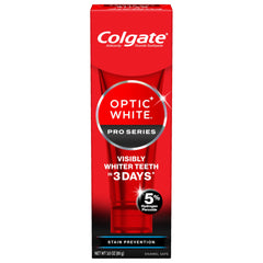 Colgate Optic White Pro Series Whitening Toothpaste with 5% Hydrogen Peroxide, Stain Prevention, 3 Oz Tube