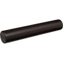Black round foam roller with textured surface