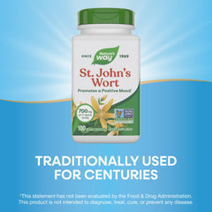 Nature's Way Premium St. John’s Wort Herb, Promotes Positive Outlook*, 700 mg per serving, 100 Vegan Capsules