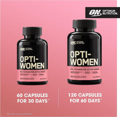 Optimum Nutrition (ON) Opti-Women, Vitamin C, Zinc and D for Immune Support Women's Daily Multivitamin Supplement Capsules with 23 Vitamins & Minerals/ 600 Mcgs Folic Acid/ 18 Mgs Iron - 120 Capsules
