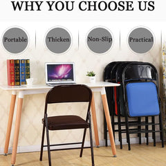 Silla plegable SKY-TOUCH con asientos acolchados, multifuncional, portátil, para el hogar, el comedor, la oficina, la pesca al aire libre, color negro