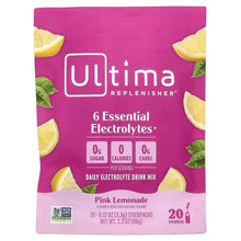 Pink lemonade electrolyte drink mix pouch, Ultima Replenisher 6 essential electrolytes