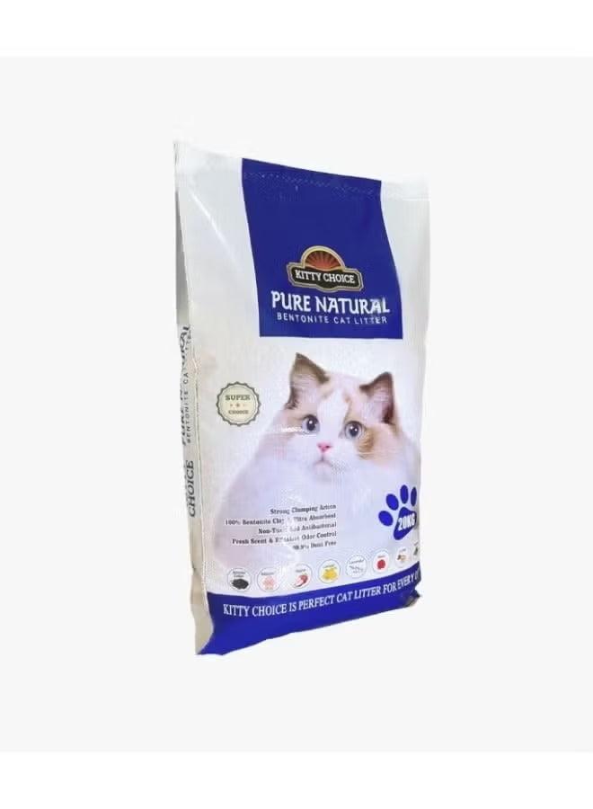 Kitty Choice pure natural bentonite cat litter, apple scented, 20 kg bag front