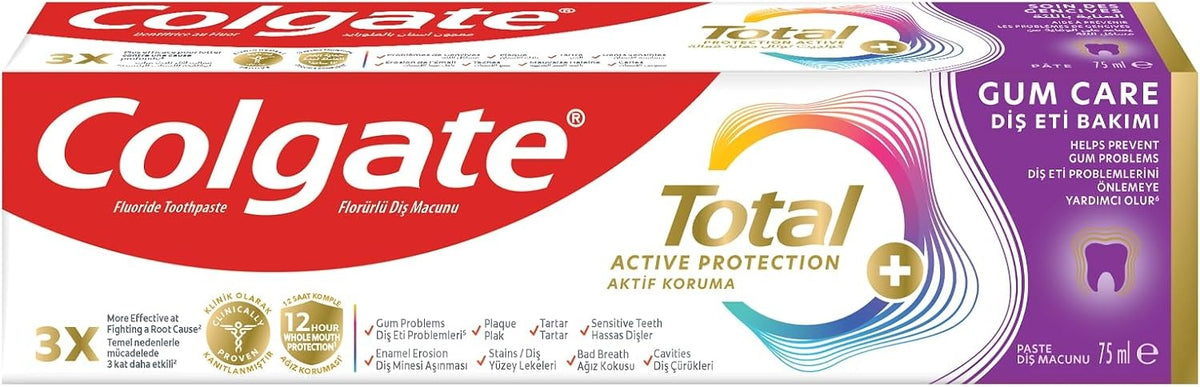 Colgate Toothpaste Total Active Protection, Gum Care Toothpaste, 75ml