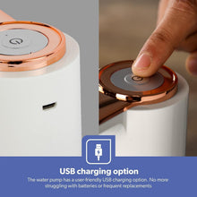 White pump top with power button and USB charging option