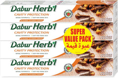 Dabur Herbal Cavity Protection Clove Toothpaste 4x100g | Enriched with Clove With No Added Chemicals | For Cavity Free Strong Teeth | Pack of 4