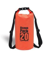 20L Orange Double-Strap Waterproof Outdoor Sport PVC Bag