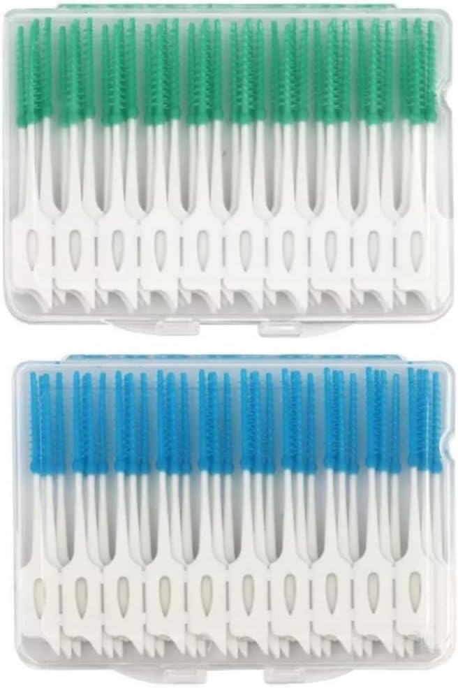 80Pcs Tooth Floss Picks, Dental Picks For Teeth Cleaning And Gum Health, Disposable Clean Soft Rubber Interdental Brushes With Convenient Carry Case