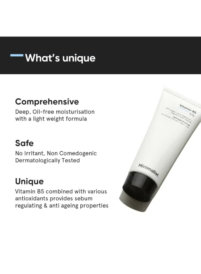 Minimalist 10% Vitamin B5 Gel Face Moisturizer – Oil-Free Lightweight Gel for Oily & Acne-Prone Skin - Mumzar