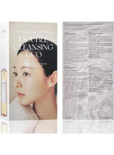 Double cleansing duo box front and ingredient information on the back panel