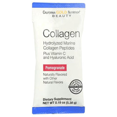 California Gold Nutrition Collagen Peptides + Vitamin C & Hyaluronic Acid, Pomegranate Flavor, 30 Packets (5.38 g Each)