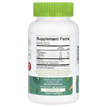 Sugar-free supergreens gummies bottle, back label with Supplement Facts and ingredients
