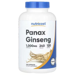 Nutricost Panax Ginseng 500mg Capsules – 240 Capsules | Traditional Herbal Supplement for Energy, Focus & Vitality