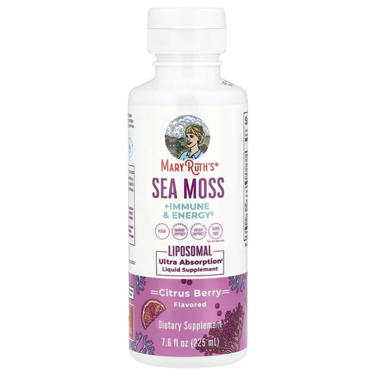 MaryRuth's Sea Moss + Immune & Energy Liposomal, Citrus Berry, 7.6 fl oz (225 mL)