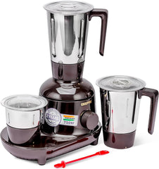 Geepas 3 in 1 Mixer Grinder, 750W Powerful Grinder, GSB44086 Stainless Steel Jars & Blades 3 Speed, Safety Twist Lock Perfect for Dry & Wet Fine Grinding, Black