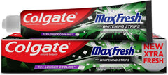 Colgate Max Fresh Toothpaste, with Whitening Strips, Bamboo Charcoal Toothpaste 100 ml