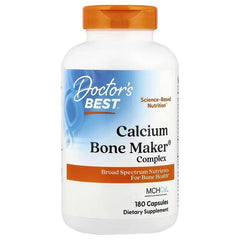 Calcium Bone Maker supplement bottle with orange cap, front label, 180 capsules