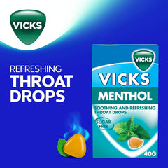 Vicks Menthol Throat Drops 40g