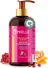 Mielle pomegranate & honey leave-in conditioner bottle with gold pump, 12 oz