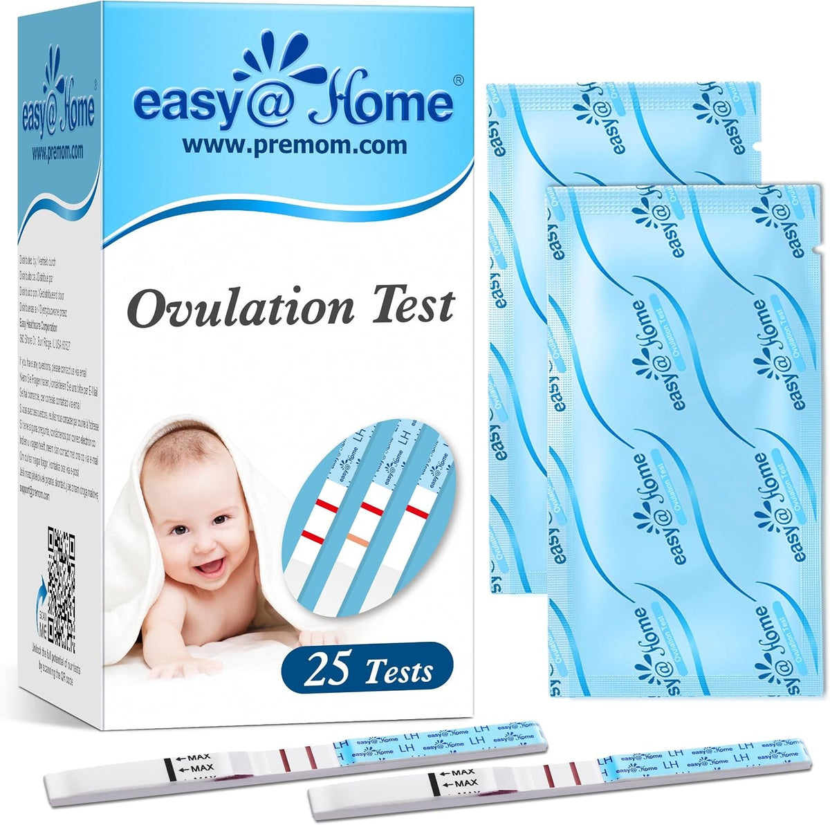 Easy@Home 25 Ovulation (LH) Urine Test Strips, 25 LH Tests