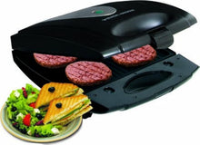 Black+Decker 4-slot sandwich maker with non-stick plates, open lid and cooking indicator