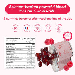 Glow Hair Skin & Nails Vegan Vitamin Gummies | 2000% Dv Biotin With Zinc, Selenium & Efficient Plants | Hair Growth, Stronger Nails & Healthy Skin | 60 Vegan Gummies | Delicious Natural Raspberry