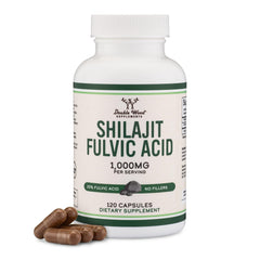 Double Wood Supplements Shilajit Resin Capsules (20% Fulvic Acid 1,000mg per Serving, 120 Count (No Fillers, Manufactured in The USA)