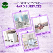 Hard surfaces disinfectant spray infographic: toilets, door handles, kitchen