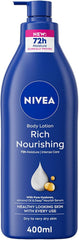 NIVEA Body Lotion for Dry to Very Dry Skin, Rich Nourishing with 100% Pure Hyaluron, 72H Intense Moisture, 400ml