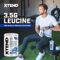 XTEND Original BCAA Powder Blue Raspberry Ice, ZERO CALORIE, ZERO CARB, ZERO SUGAR, Post Workout Muscle Recovery Drink with Amino Acids, 7g BCAAs for Men & Women, 30 Servings