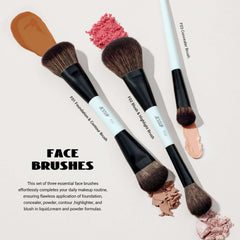 Jessup Makeup Brushes Set 10pcs, Double Sided Foundation Contour Blush Highlight Blending Eyebrow Brush Eyeshadow Eyeliner Concealer Brush, Bright Cyan Cruelty Free Cosmetic Tools T500