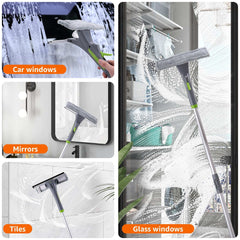 Extendable Window Squeegee with Spray, Aluminum Extension Pole, 1.25 M to 1.75 M