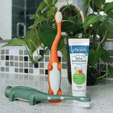 Dr. Brown's fluoride-free baby toothpaste tube with apple & pear label, 1.4 oz (40 g)