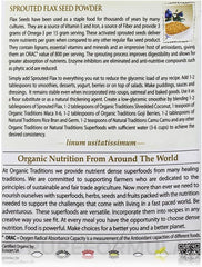 Organic Traditions Sprouted Golden Flax Seed Powder | 227 g | Rich in Fiber, Omega-3, and Vitamin E | Certified Organic
