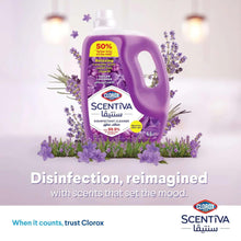 Purple Clorox Scentiva disinfectant floor cleaner bottle with lavender scent, 4.5 L