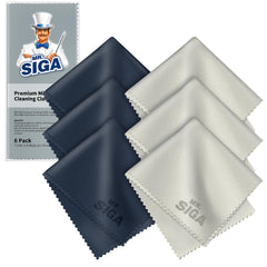 MR.SIGA Premium Microfiber Cleaning Cloths for Lens, Eyeglasses, Screens, Tablets, Glasses, 6 Pack, 6 x 7 inches (15 x 18 cm)