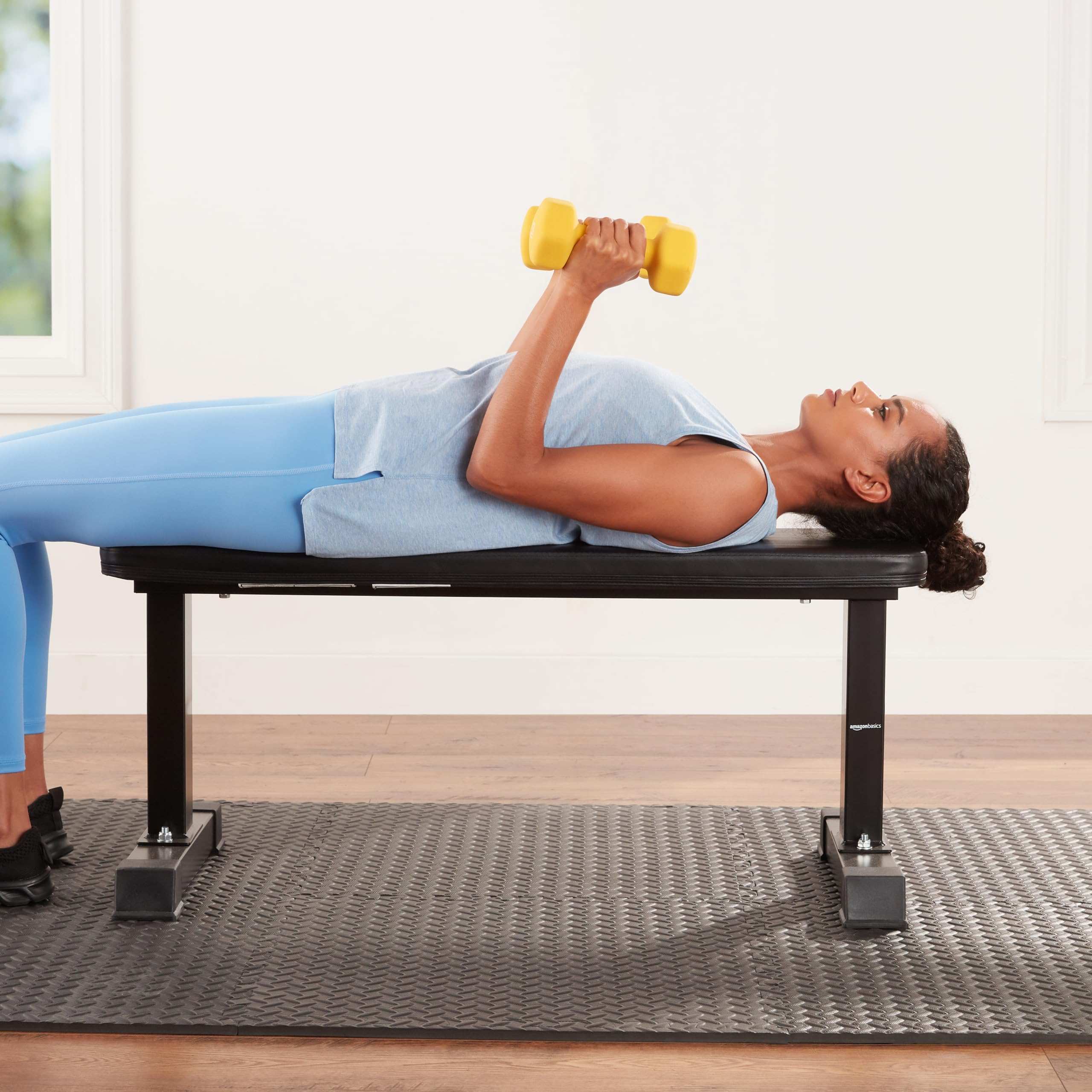 Flat Weight Workout Exercise Bench, Black