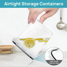 Clear plastic airtight container with lid and silicone seal for secure closure