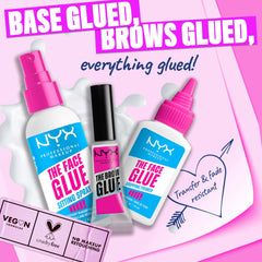 NYX Professional Makeup The Face Glue Setting Spray, Makeup Setting Spray, Upto 24 Hours Makeup Wear, Light-Weight & Long- wear, Transfer-Resistant & Waterproof, 60 ml
