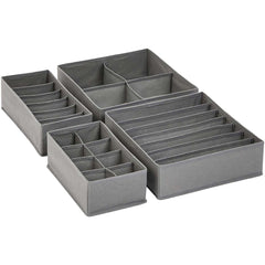 Dresser Organizers For Undergarments, Set of 4, Grey
