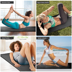 Yoga Mat Non Slip, Yoga Mat with Strap Included 10mm Thick Exercise Mat Ideal for HiiT, Pilates, Yoga and Many Other Home Workouts