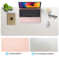 Desk Pad Leather Computer Mouse Pad Office Desk Mat Extended Gaming Mouse Pad, Non-Slip Waterproof Dual-Side Use Desk Mat Protector 80 x 40cm, (Pink/White)