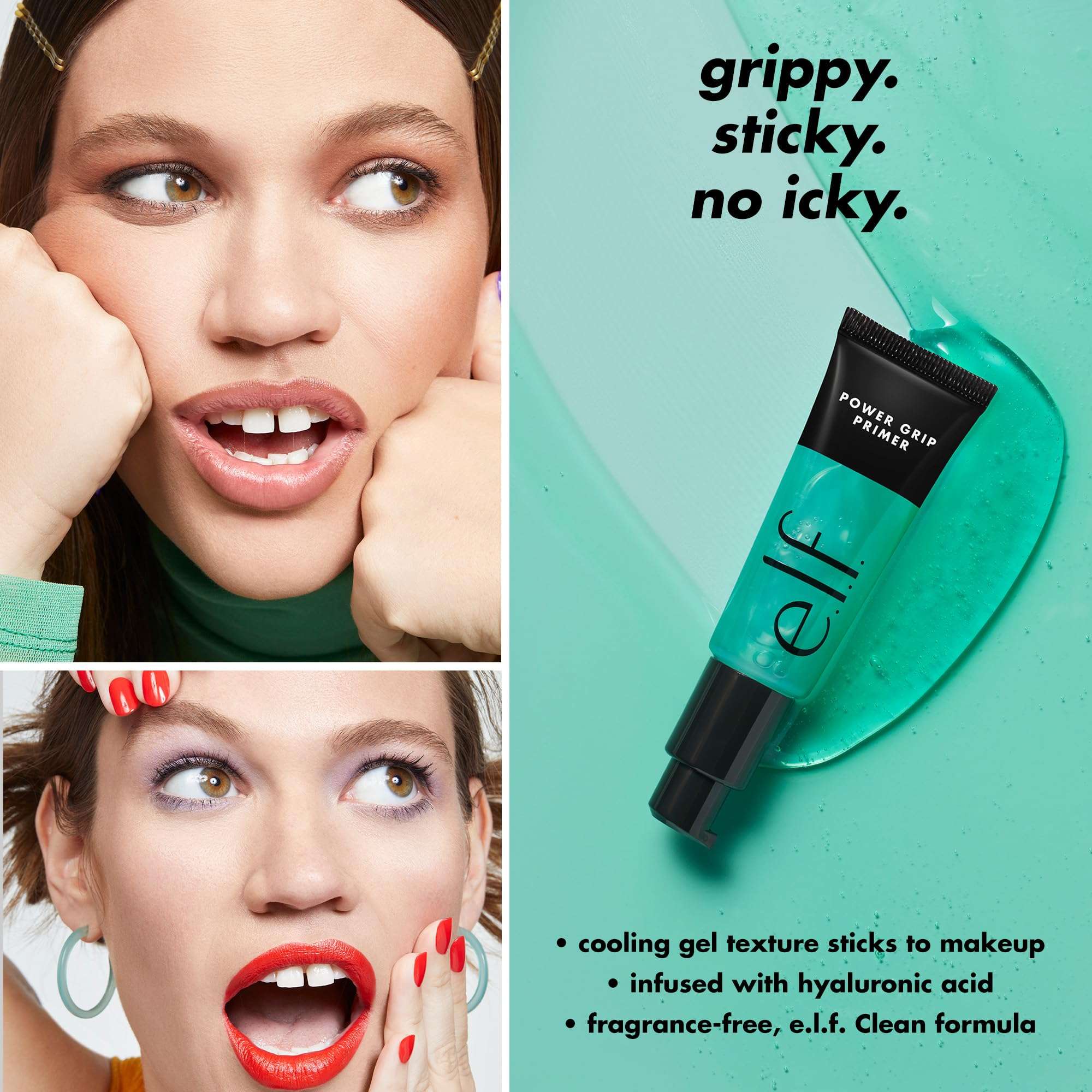 e.l.f. Power Grip Primer, Gel Primer and Facial Moisturizer to Smooth Skin and Hold Makeup, Hydrates and Primes, 0.811 fl oz (24 ml)
